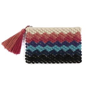 Summer Clutch Bag Multicolor with Tassels NWT